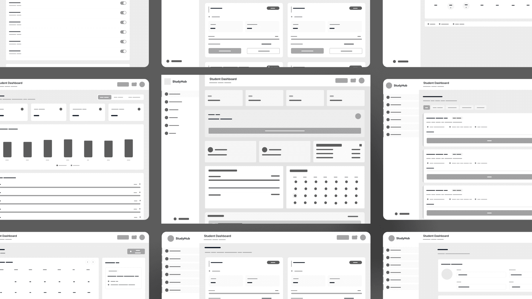 Dashboard Wireframes
